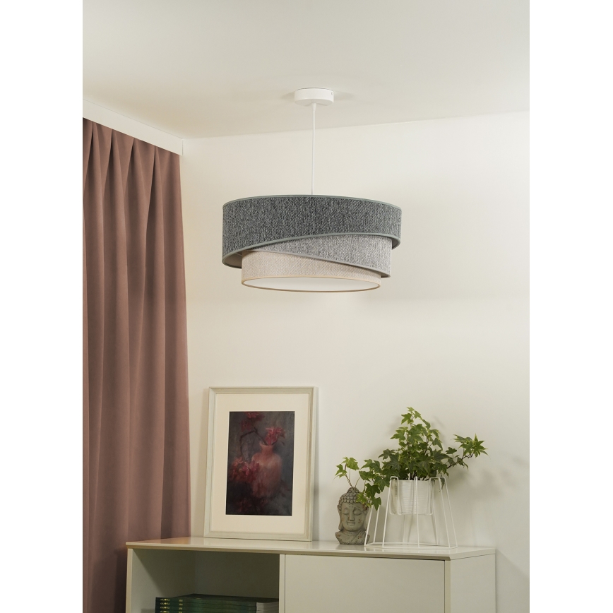 Duolla - Lühter KOBO ECO RECYCLING 1xE27/15W/230V d. 45 cm roheline/hall/kreemikas