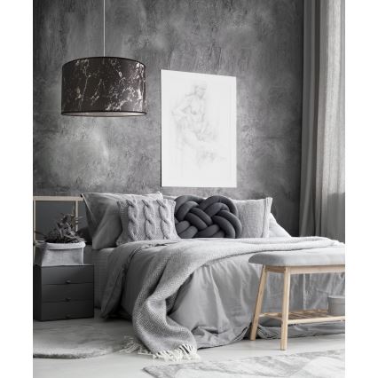 Duolla - Lühter MARBLE 1xE27/40W/230V d. 45 cm must/valge