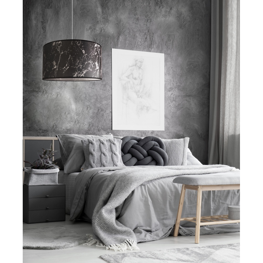 Duolla - Lühter MARBLE 1xE27/40W/230V d. 45 cm must/valge