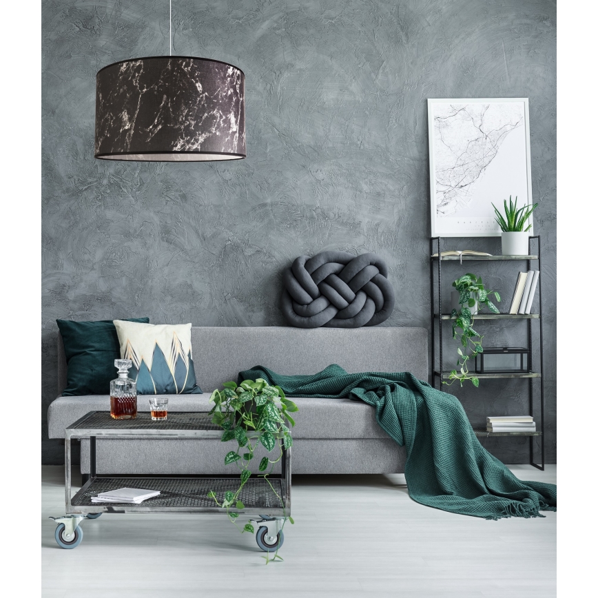 Duolla - Lühter MARBLE 1xE27/40W/230V d. 45 cm must/valge