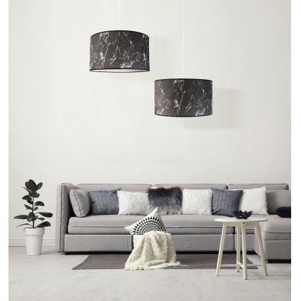 Duolla - Lühter MARBLE 1xE27/40W/230V d. 45 cm must/valge