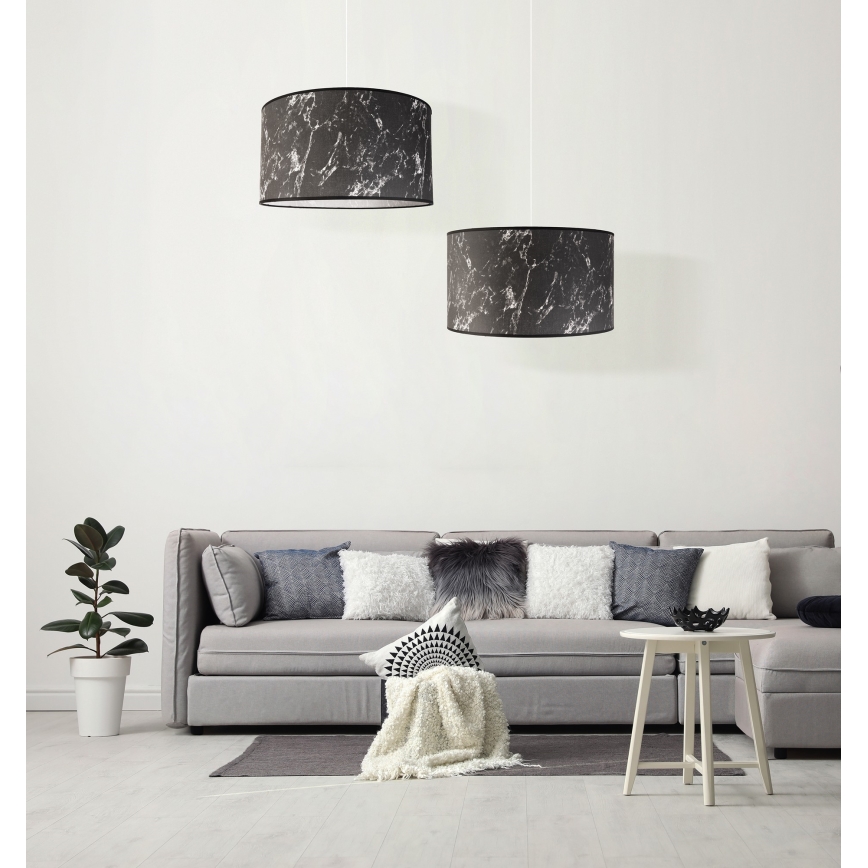 Duolla - Lühter MARBLE 1xE27/40W/230V d. 45 cm must/valge
