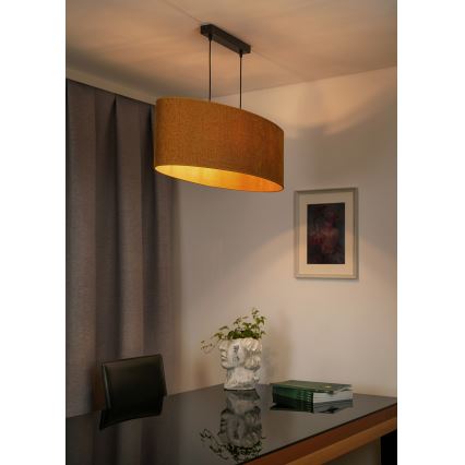 Duolla - Lühter OVAL 2xE27/15W/230V pruun