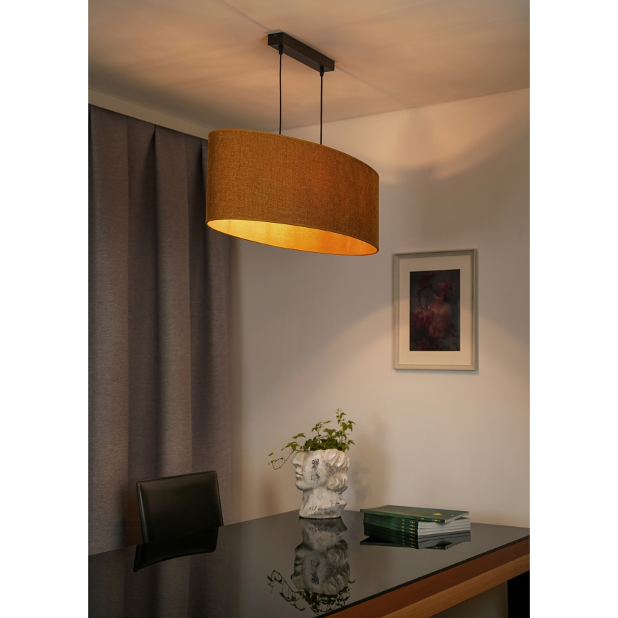 Duolla - Lühter OVAL 2xE27/15W/230V pruun