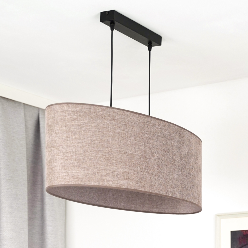 Duolla - Lühter OVAL 2xE27/15W/230V pruun