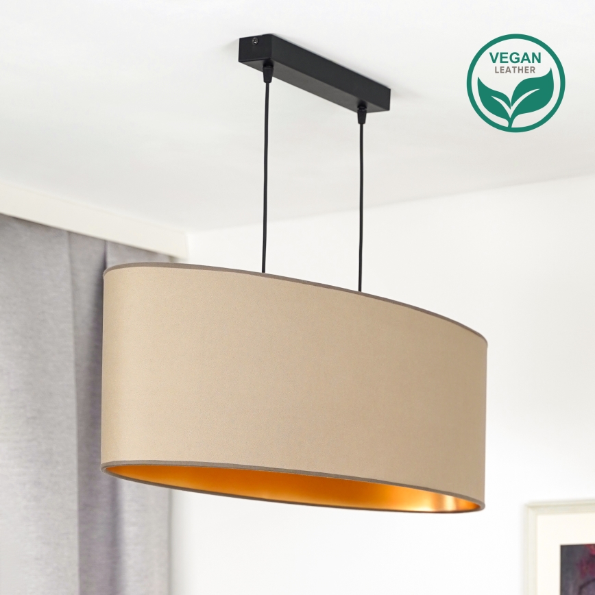 Duolla - Lühter OVAL VEGAN 2xE27/15W/230V beež