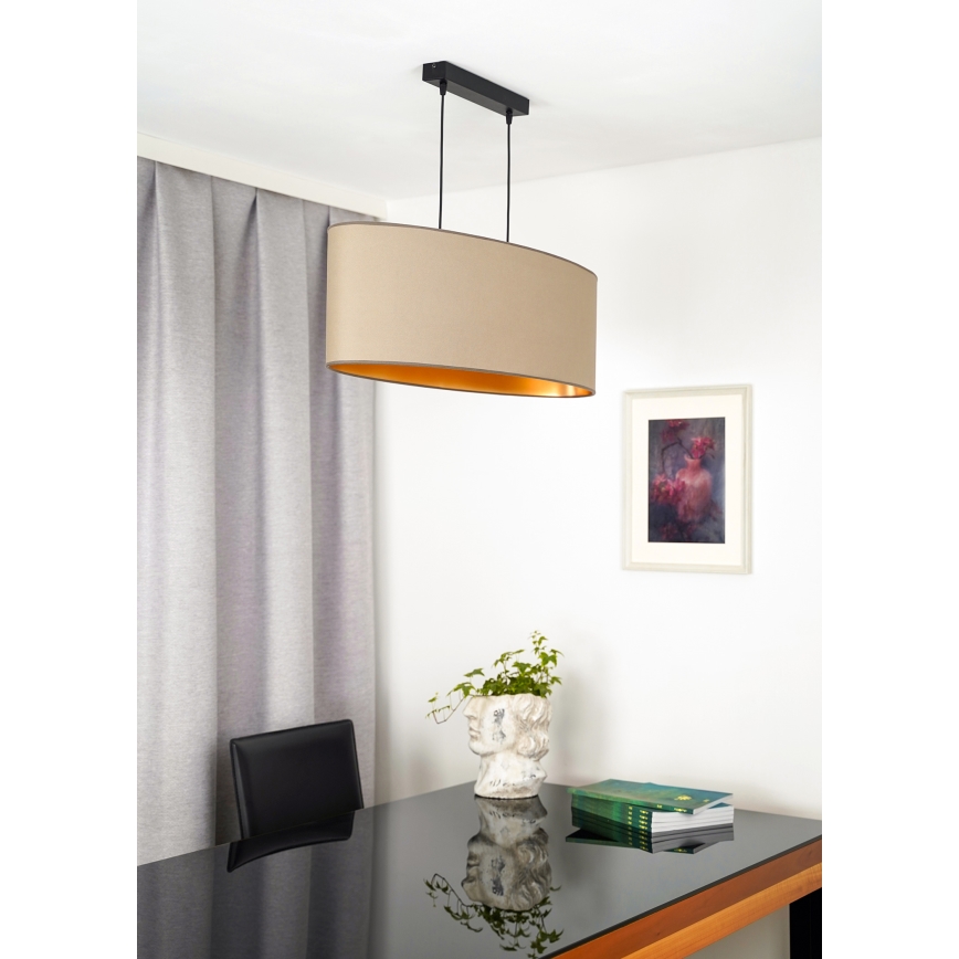 Duolla - Lühter OVAL VEGAN 2xE27/15W/230V beež