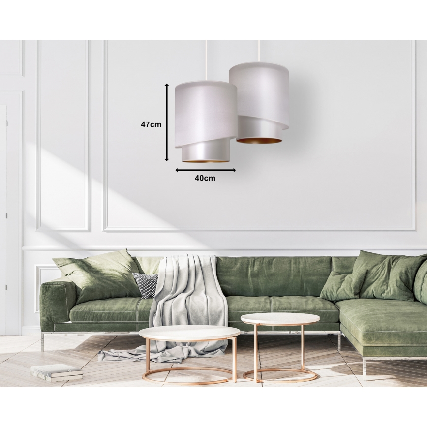 Duolla - Lühter PARIIS 1xE27/15W/230V d. 40 cm hõbe/kuldne