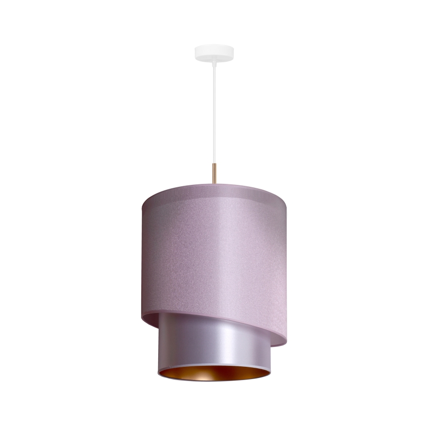 Duolla - Lühter PARIIS 1xE27/15W/230V d. 40 cm roosa/hõbe/vask