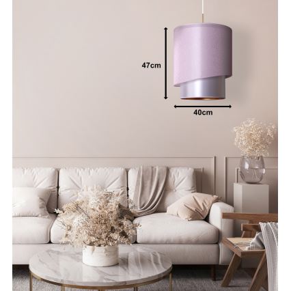 Duolla - Lühter PARIIS 1xE27/15W/230V d. 40 cm roosa/hõbe/vask