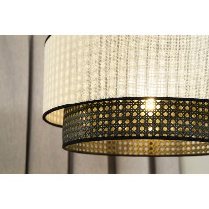 Duolla - Lühter RATTAN YUTE 1xE27/15W/230V d. 45 cm kreemikas/must