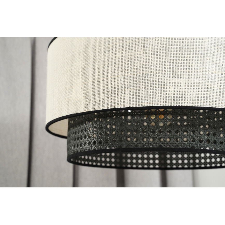 Duolla - Lühter RATTAN YUTE 1xE27/15W/230V d. 45 cm kreemikas/must