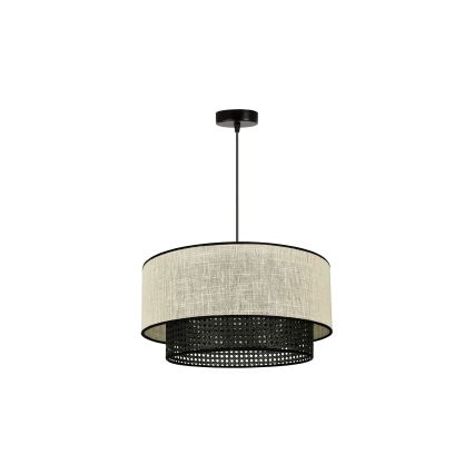 Duolla - Lühter RATTAN YUTE 1xE27/15W/230V d. 45 cm kreemikas/must