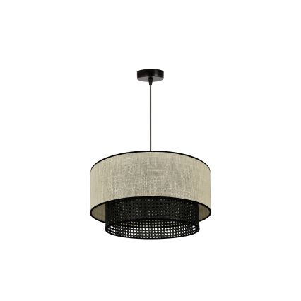 Duolla - Lühter RATTAN YUTE 1xE27/15W/230V d. 45 cm kreemikas/must