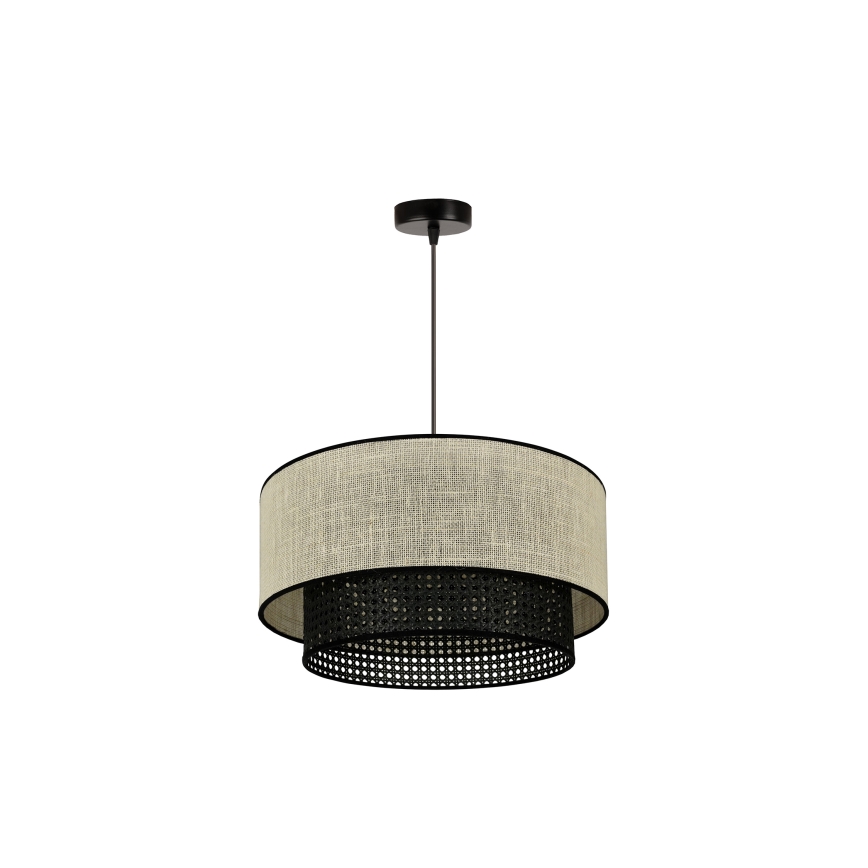Duolla - Lühter RATTAN YUTE 1xE27/15W/230V d. 45 cm kreemikas/must