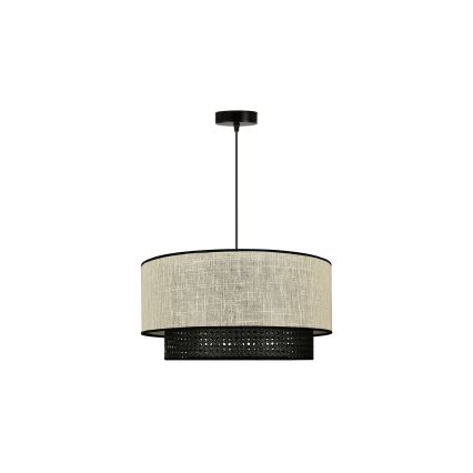 Duolla - Lühter RATTAN YUTE 1xE27/15W/230V d. 45 cm kreemikas/must