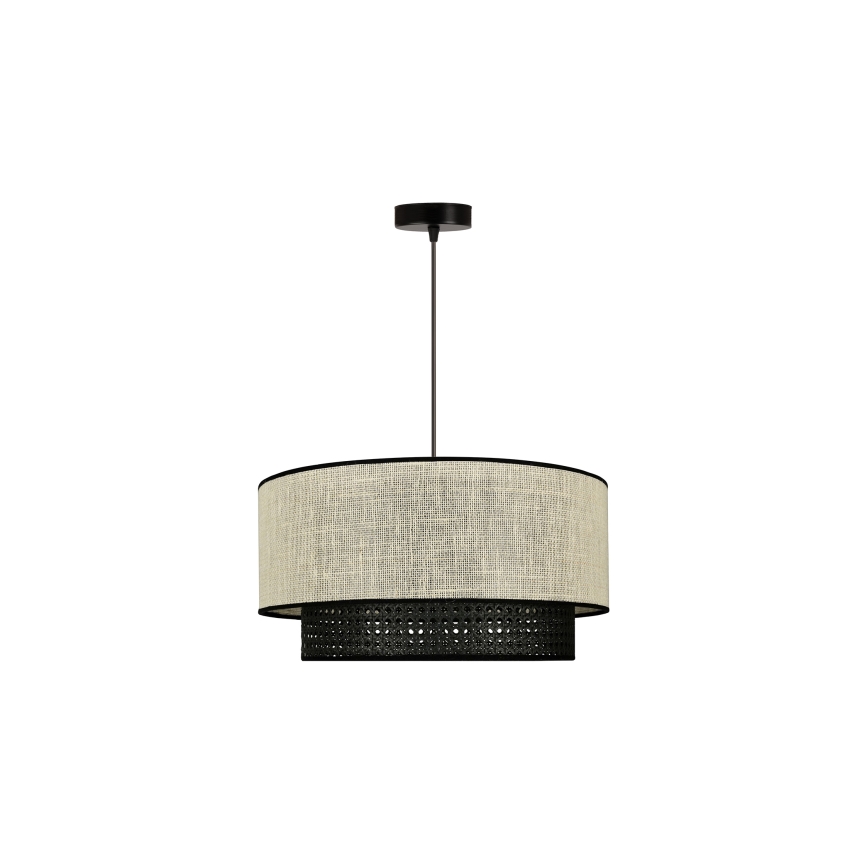 Duolla - Lühter RATTAN YUTE 1xE27/15W/230V d. 45 cm kreemikas/must