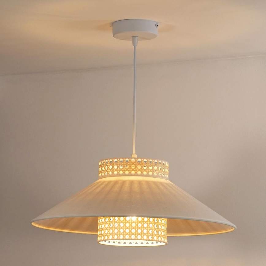 Duolla - Lühter RIO RATTAN 1xE27/15W/230V d. 45 cm beež/rotang