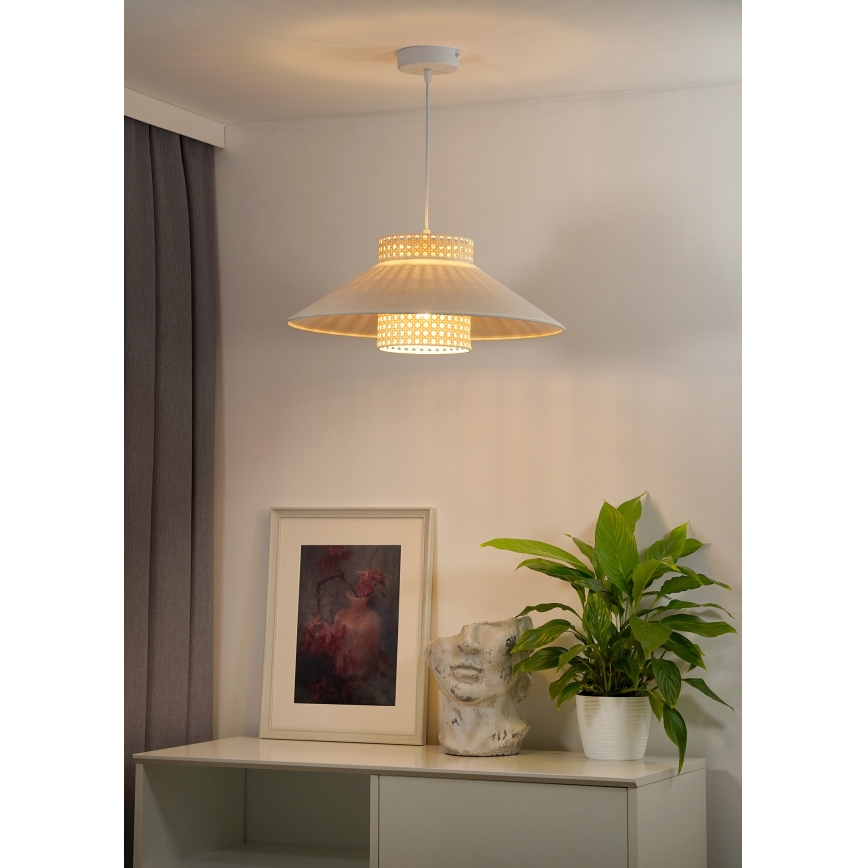 Duolla - Lühter RIO RATTAN 1xE27/15W/230V d. 45 cm beež/rotang
