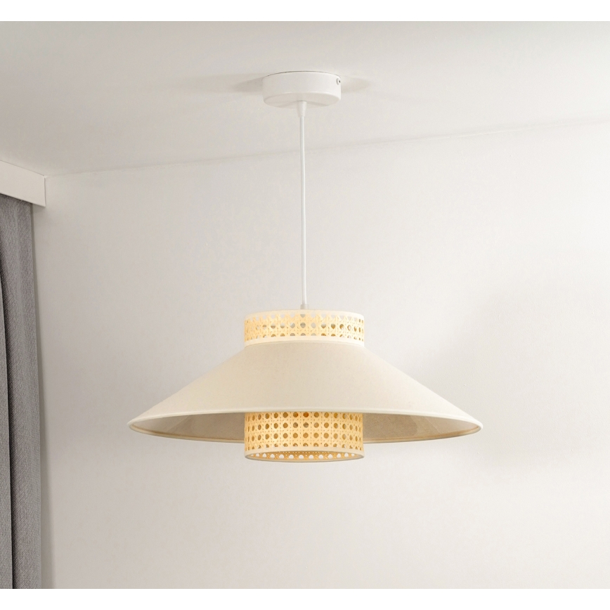 Duolla - Lühter RIO RATTAN 1xE27/15W/230V d. 45 cm beež/rotang