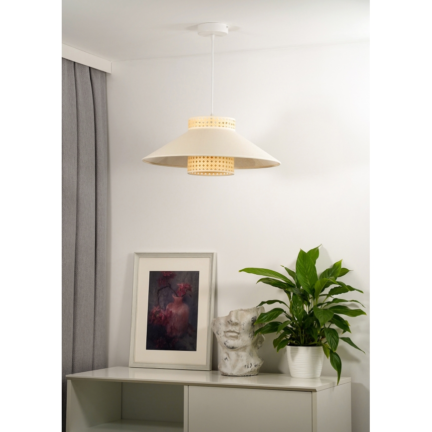 Duolla - Lühter RIO RATTAN 1xE27/15W/230V d. 45 cm beež/rotang