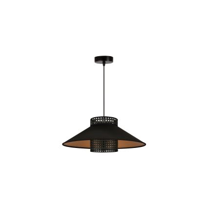 Duolla - Lühter RIO RATTAN 1xE27/15W/230V d. 45 cm must/kuldne