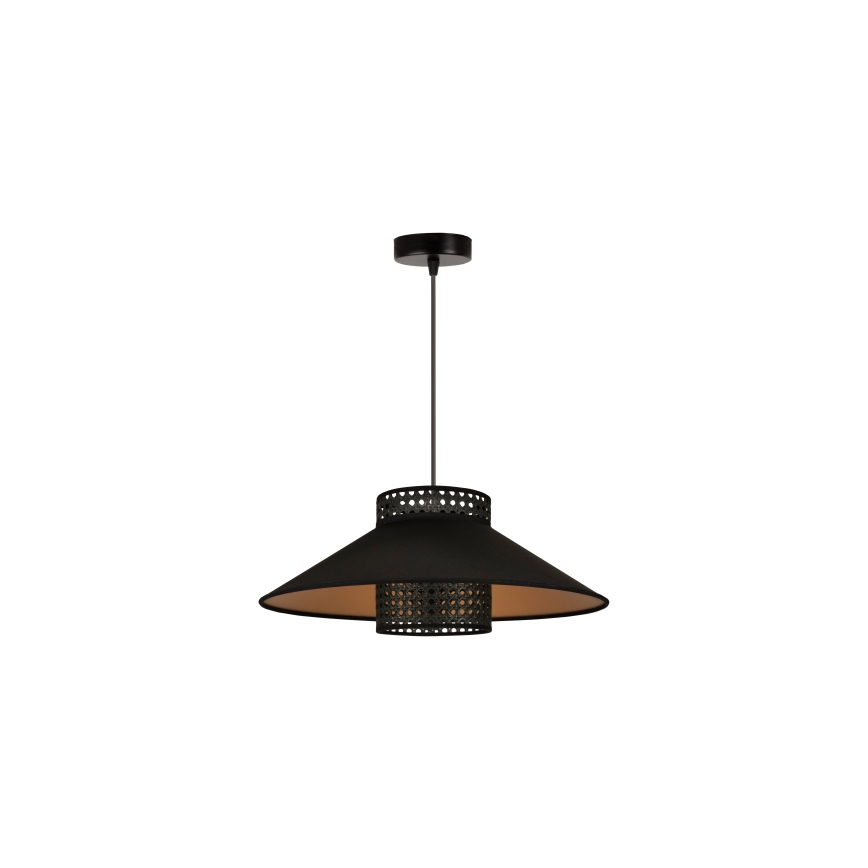 Duolla - Lühter RIO RATTAN 1xE27/15W/230V d. 45 cm must/kuldne