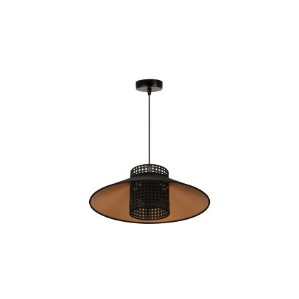 Duolla - Lühter RIO RATTAN 1xE27/15W/230V d. 45 cm must/kuldne