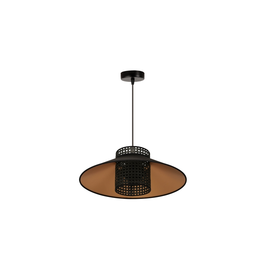 Duolla - Lühter RIO RATTAN 1xE27/15W/230V d. 45 cm must/kuldne