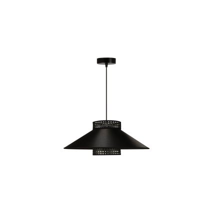 Duolla - Lühter RIO RATTAN 1xE27/15W/230V d. 45 cm must/kuldne
