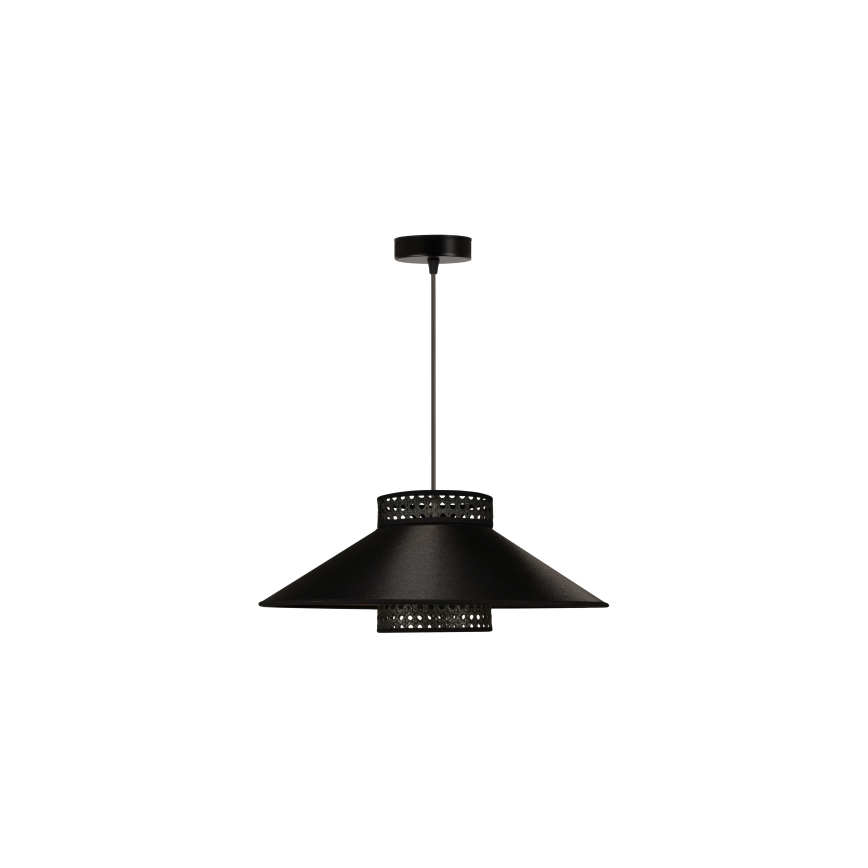 Duolla - Lühter RIO RATTAN 1xE27/15W/230V d. 45 cm must/kuldne