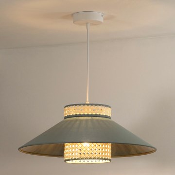 Duolla - Lühter RIO RATTAN 1xE27/15W/230V d. 45 cm roheline/rotang