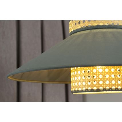 Duolla - Lühter RIO RATTAN 1xE27/15W/230V d. 45 cm roheline/rotang