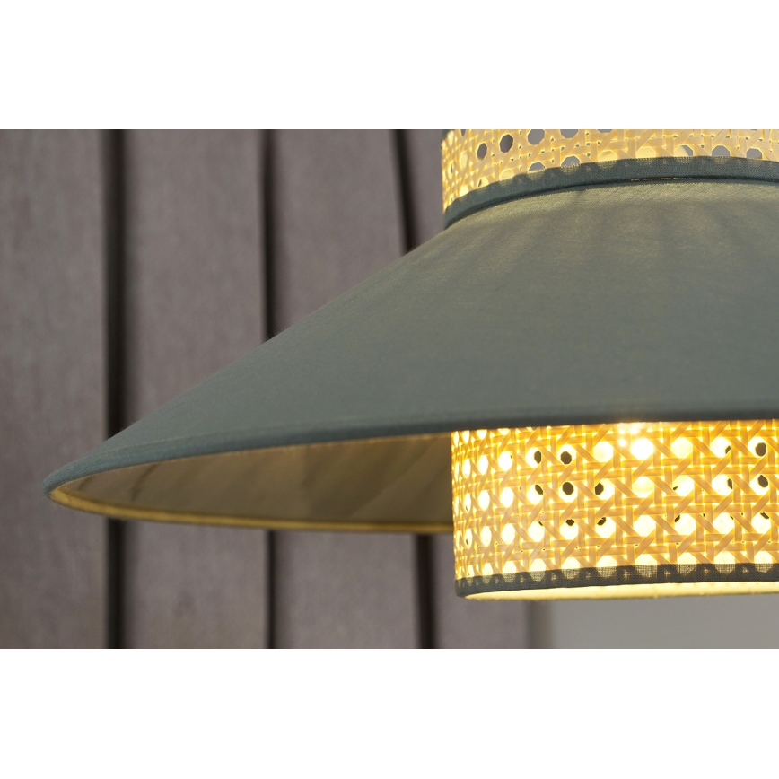 Duolla - Lühter RIO RATTAN 1xE27/15W/230V d. 45 cm roheline/rotang