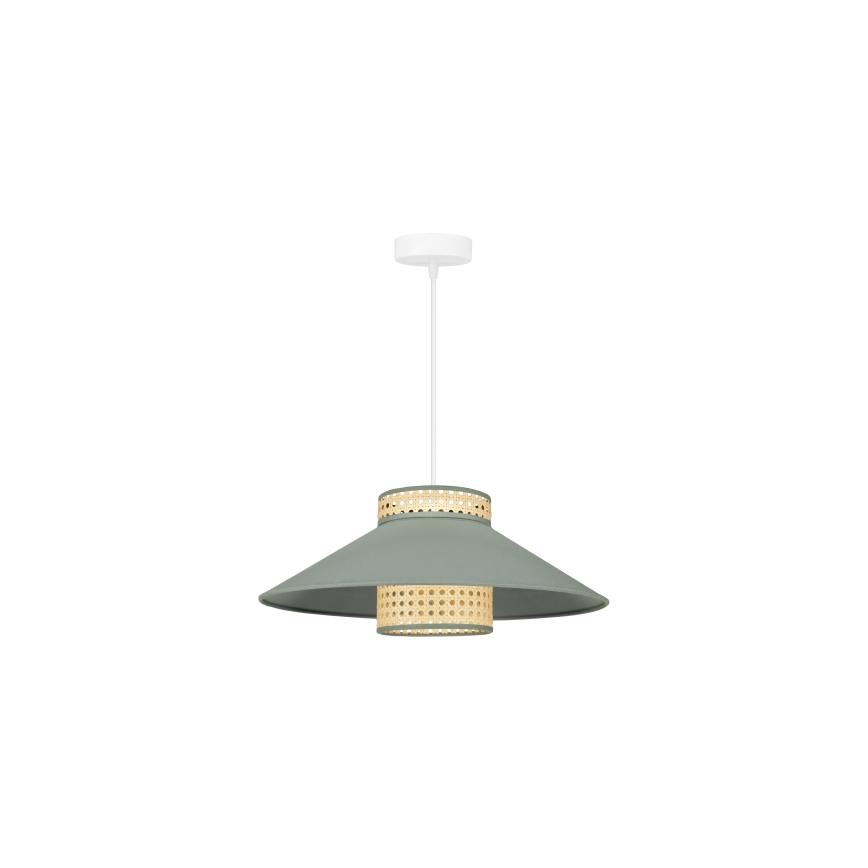 Duolla - Lühter RIO RATTAN 1xE27/15W/230V d. 45 cm roheline/rotang