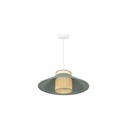 Duolla - Lühter RIO RATTAN 1xE27/15W/230V d. 45 cm roheline/rotang