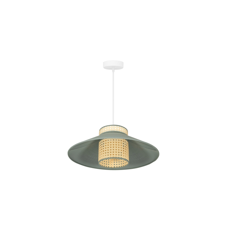 Duolla - Lühter RIO RATTAN 1xE27/15W/230V d. 45 cm roheline/rotang