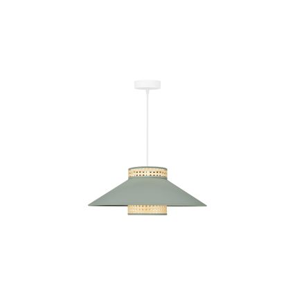 Duolla - Lühter RIO RATTAN 1xE27/15W/230V d. 45 cm roheline/rotang
