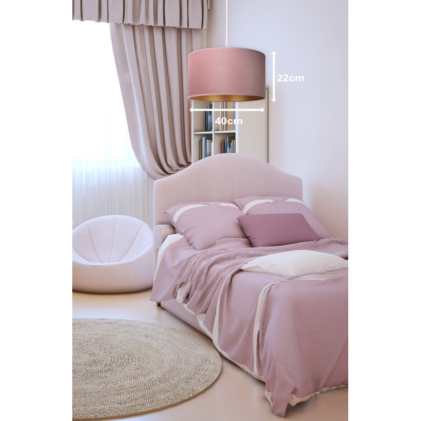 Duolla - Lühter ROLLER 1xE27/15W/230V d. 40 cm roosa/kuldne