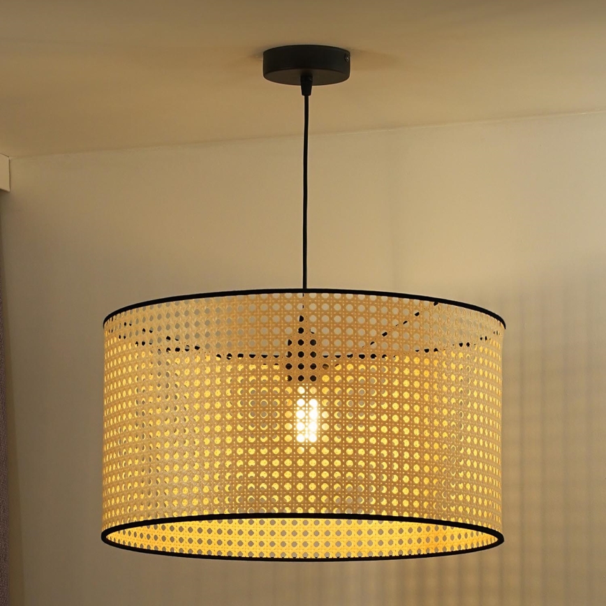 Duolla - Lühter ROLLER 1xE27/15W/230V d. 45 cm rotang/must