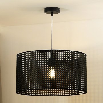 Duolla - Lühter ROLLER RATTAN 1xE27/15W/230V d. 45 cm must