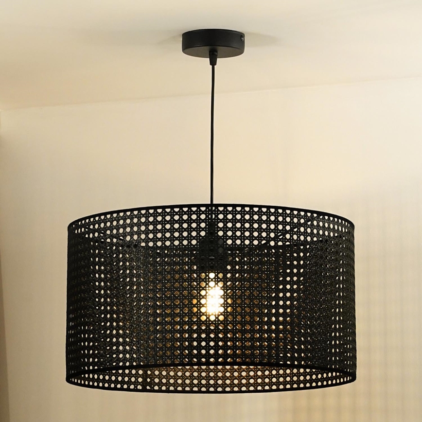 Duolla - Lühter ROLLER RATTAN 1xE27/15W/230V d. 45 cm must
