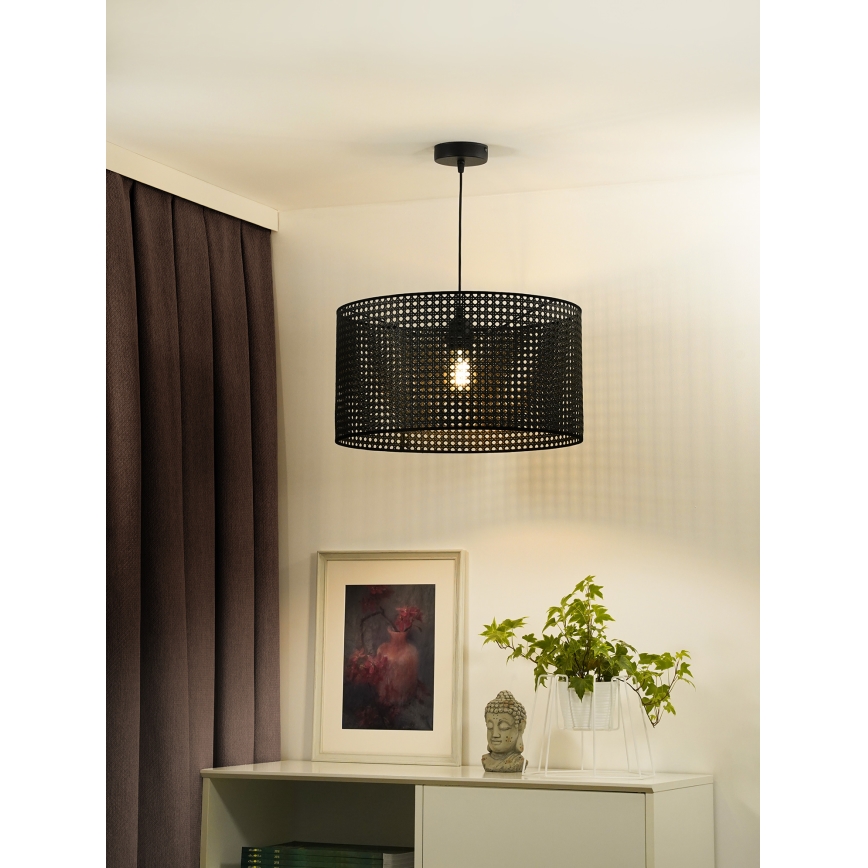 Duolla - Lühter ROLLER RATTAN 1xE27/15W/230V d. 45 cm must
