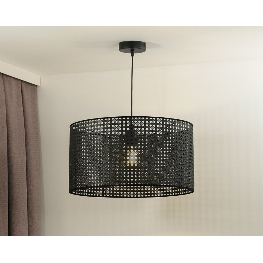 Duolla - Lühter ROLLER RATTAN 1xE27/15W/230V d. 45 cm must