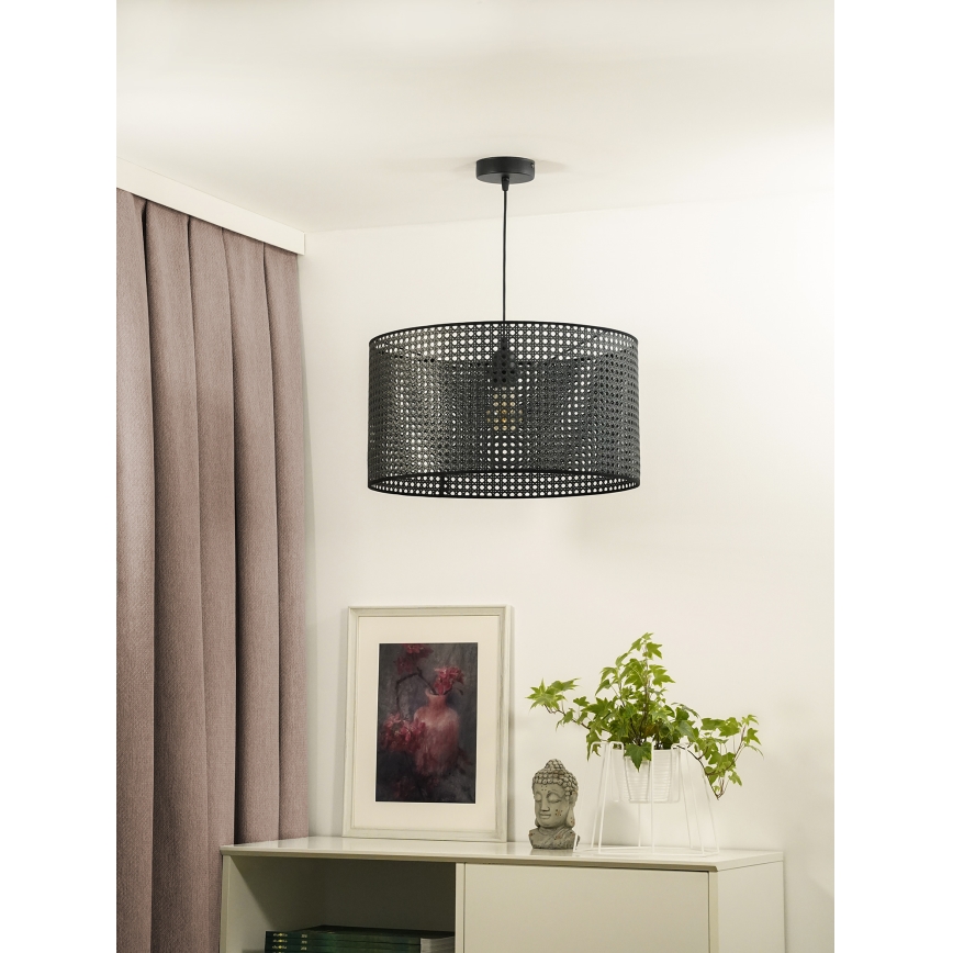 Duolla - Lühter ROLLER RATTAN 1xE27/15W/230V d. 45 cm must