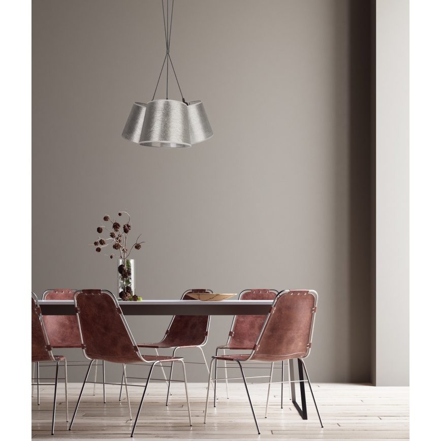 Duolla - Lühter ROSSA 3xE27/40W/230V hõbe