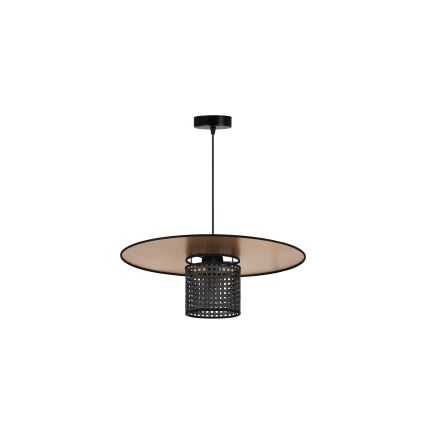 Duolla - Lühter TOKYO RATTAN 1xE27/15W/230V d. 50 cm kuldne/must