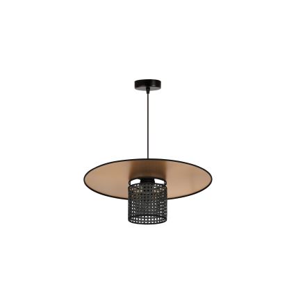 Duolla - Lühter TOKYO RATTAN 1xE27/15W/230V d. 50 cm kuldne/must
