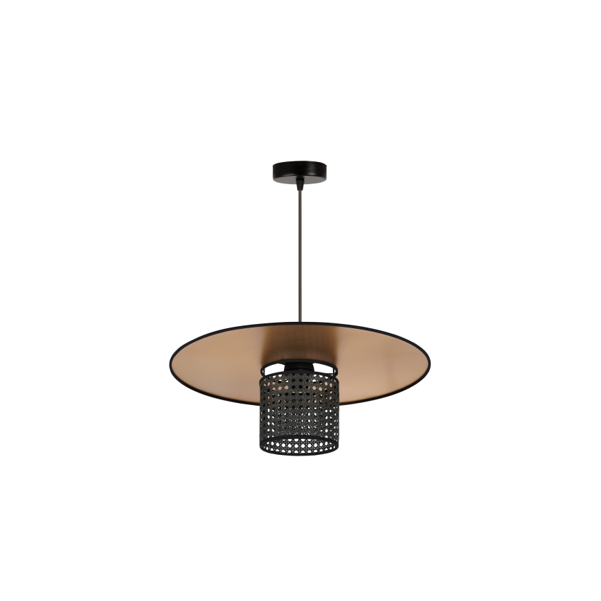 Duolla - Lühter TOKYO RATTAN 1xE27/15W/230V d. 50 cm kuldne/must