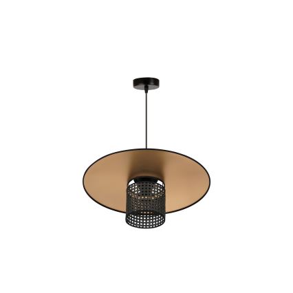 Duolla - Lühter TOKYO RATTAN 1xE27/15W/230V d. 50 cm kuldne/must
